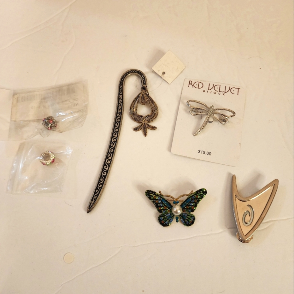 Dragonfly Butterfly Lapel Dress Pin Brooch Star Trek Variety Accessory Bundle